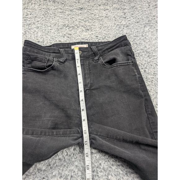 Levis 721 Jeans Womens 28 Black High Rise Skinny Distressed Bikercore Stretch - Picture 7 of 10